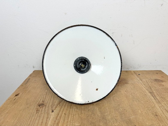 Image 1 of Lampada a sospensione industriale in smalto blu con parte superiore in alluminio pressofuso, anni '60