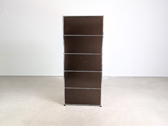 Image 1 of Mobiletto portadocumenti USM Haller originale 1x5 marrone vintage