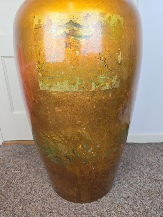 Image 1 of Grande vaso cinese dorato, porcellana cinese