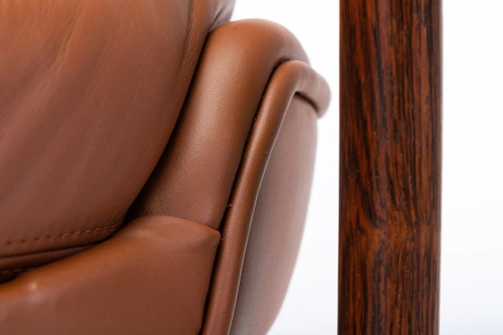 Cognac Leather & Wood Wingback Lounge Chair by Ib Kofod Larsen for Fröscher, 1970s – Kofod-Larsen, Armchairs (photo 10 of 26)