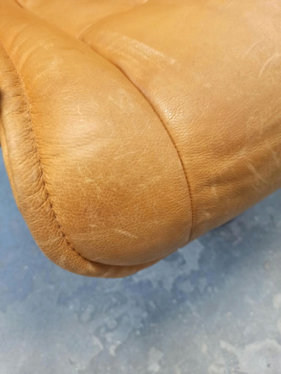 Hjellegjerde Møbel cognac leather recliner armchair and footstool – Wood (photo 11 of 15)