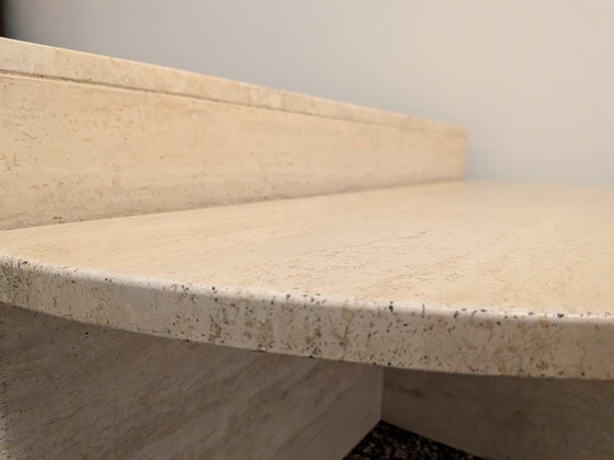 Image 1 of Round travertine table, UP&UP, Italy, 1970s