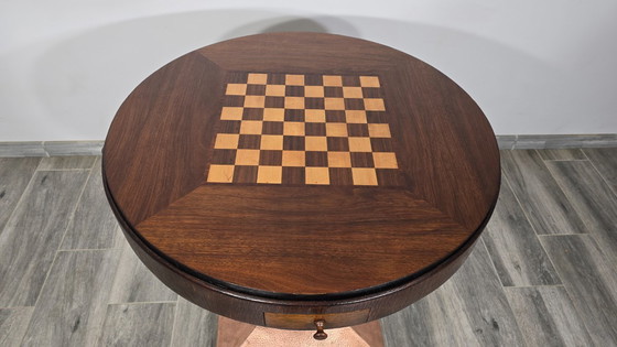 Image 1 of Art Deco Schaak/Pokertafel
