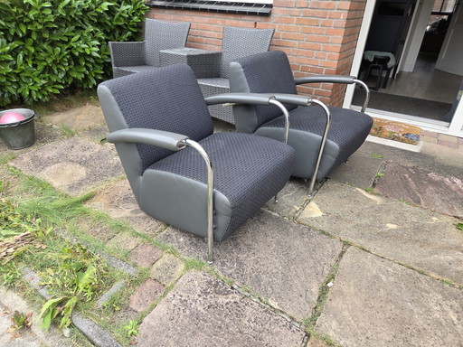 2x Leolux Scylla – fauteuils, Leather, Metal (photo 2 of 8)