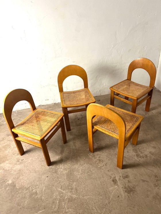 Image 1 of Set of four Arcadia cane chairs by Tagliabue di Cascina Armata, 1970-80
