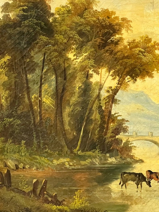 Oud Italiaans landschap. – Schilderijen & Tekeningen, Canvas (photo 7 of 11)