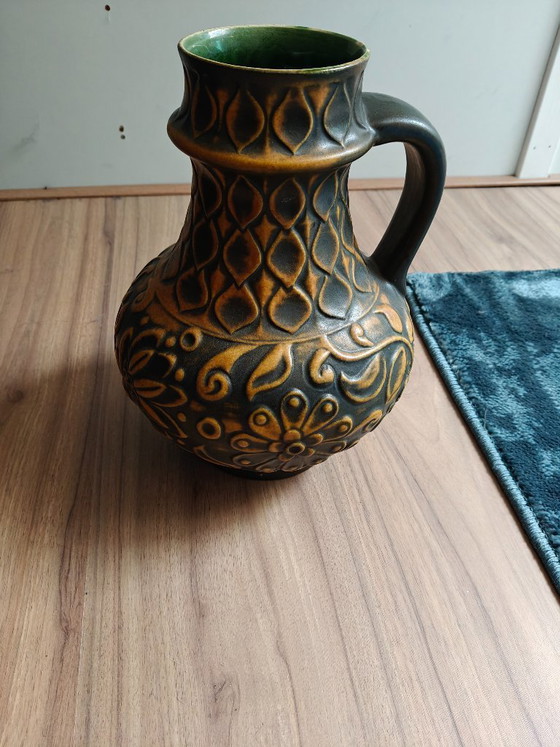 Image 1 of Vintage Bay Keramik vase 608-28, West Germany, Mid Century, Fat Lava style, 1970s ceramics