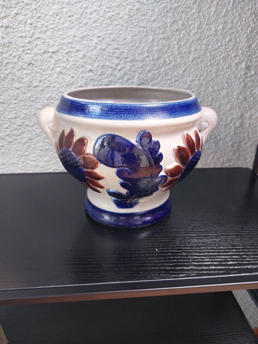 antique earthenware flower pot