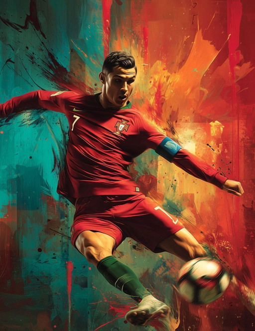 Alberto RICARDO - Cristiano Ronaldo 5 - Lienzo de artista