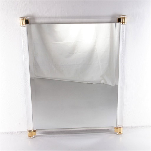 Charles Hollis Jones Grande specchio da parete in plexiglass, 1970 USA