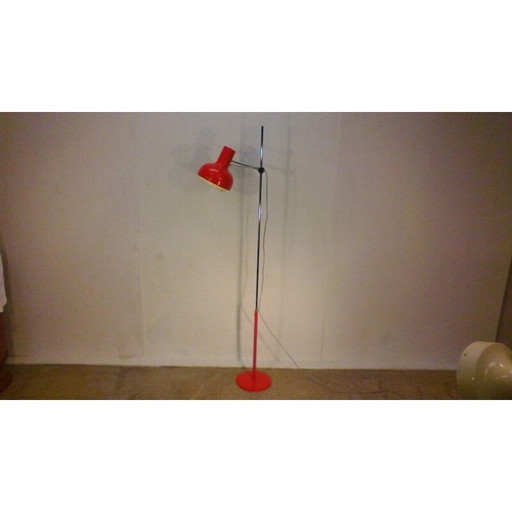 Vintage rode en metalen vloerlamp van Hůrka, 1960