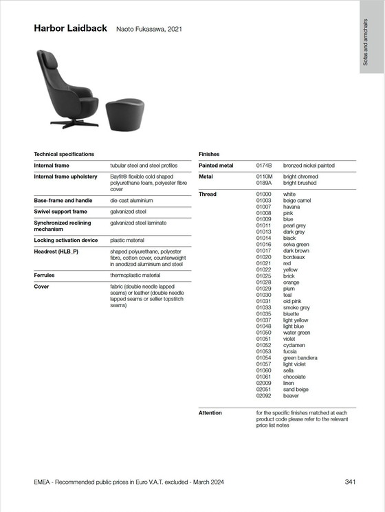 Image 1 of Sillón + otomana Harbor de B&amp;B Italia