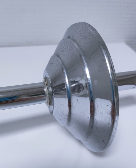 Image 1 of suspension art déco globe verre monture métal chromé