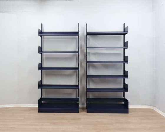 Image 1 of Libreria modulare in metallo Congresso LIPS VAGO anni '70, restaurata, set da 2 pezzi