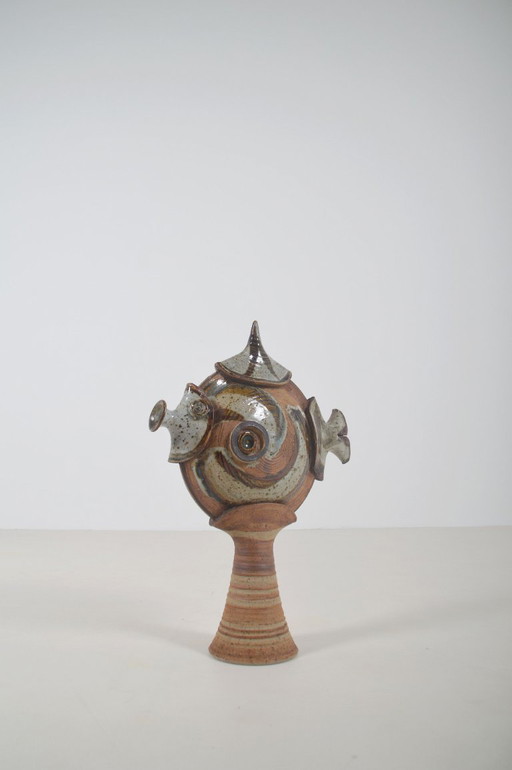 Danish ceramic sculpture of a fish, 1970s