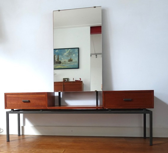 Image 1 of Espejo moderno de mediados de siglo Kuperus Almelo en estilo Pastoe Braakman.