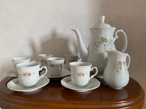 TK Thun Czechoslovakia Mid-Century Floral Porcelain Tea & Coffee Service – 15 Pieces – servies