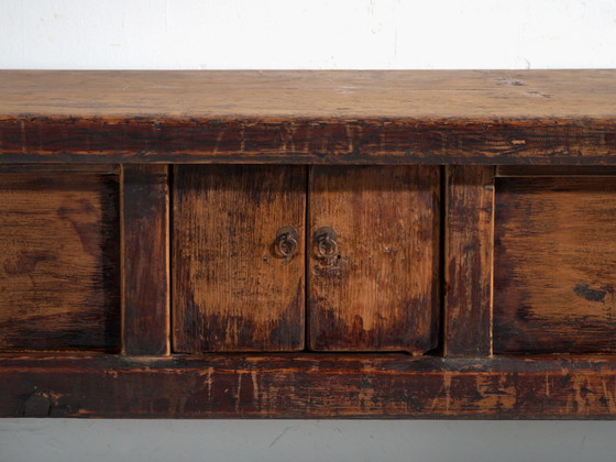 Antique console table in elm wood – China, circa 1900 – Brass (photo 38 of 40)