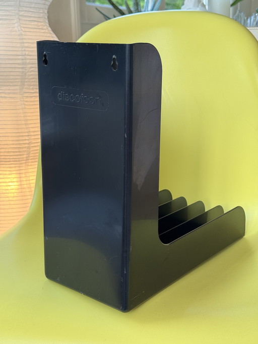 Vintage Discophone LP Record Holder Black - 1970s - Retro Space Age Design