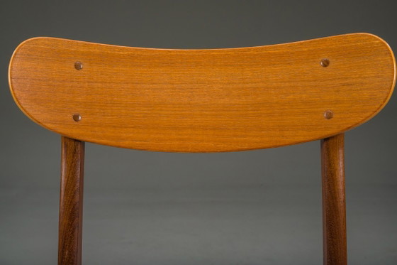 Image 1 of Deense eetkamerstoel uit het midden van de 20e eeuw met lederen bekleding van Farstrup, jaren 60.