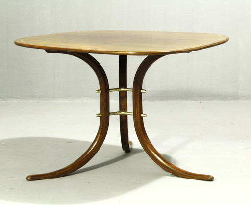Gebogen houten bijzettafel, Duitsland, jaren 1950
