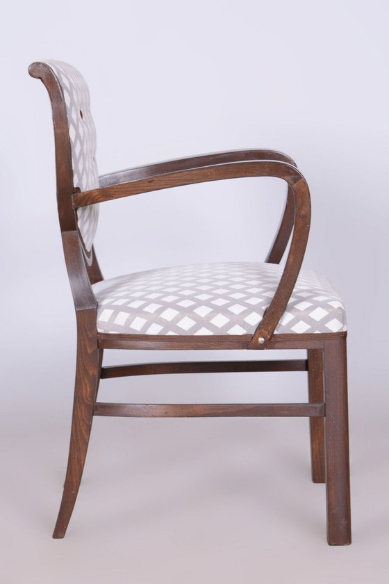 Gerestaureerde art-deco fauteuil, beukenhout, nieuwe bekleding, Tsjechisch, jaren 1920 – Textile, Wood (photo 8 of 12)