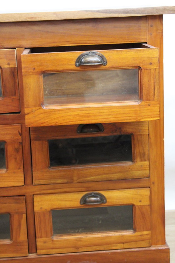 Image 1 of Bandeja de 9 cajones para semillas de castaño 1960 Francia