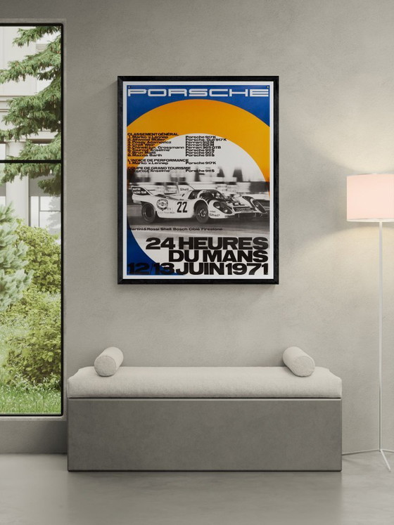 Image 1 of 24 Heures Du Mans 1971 – Poster originale vintage Porsche – Mid-Century Modern – 102,0x76,0 cm
