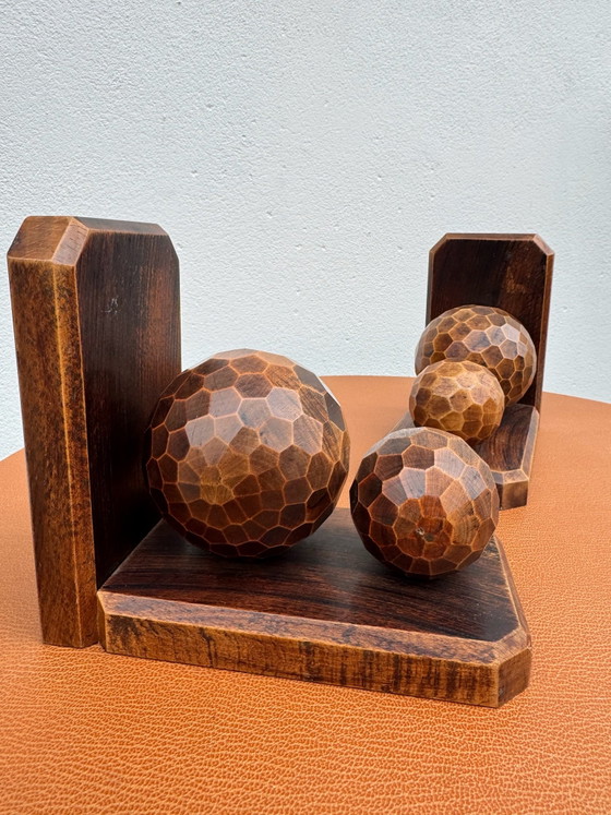 Fermacarte antichi con sfere di legno sfaccettate, Oggetti decorativi, Marrone (foto 9 di 15)