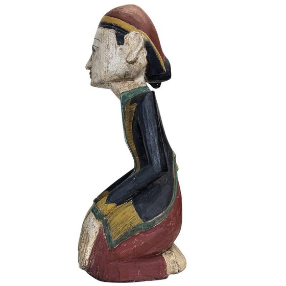 Sculptures javanaises antiques Loro Blonyo – Bois de teck massif – 51 cm – 8.4 kg (photo 8 of 10)
