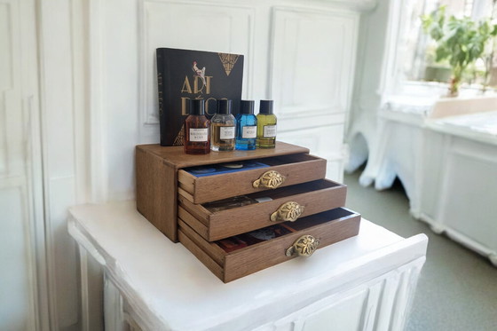 Image 1 of Small oak and brass commode - Circa 1900