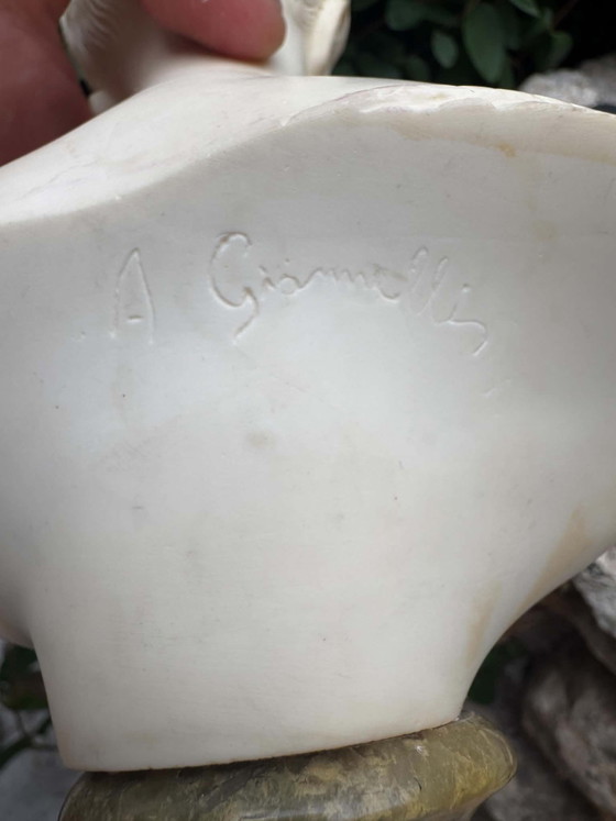 Busto in alabastro Manon Lescaut firmato Arnaldo Giannelli – Oggetti decorativi, Pietra (photo 4 of 7)