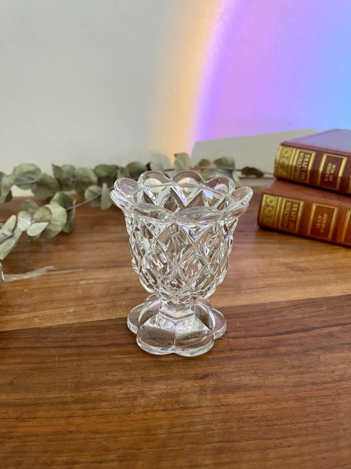Vintage molded glass mustard pot