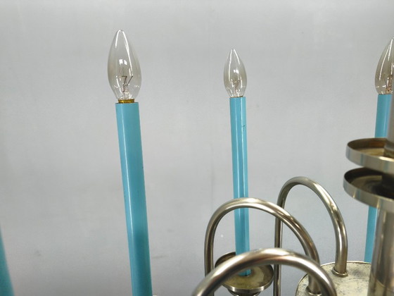 Image 1 of Art Deco Chandelier with Matching Sconces, Czechoslovakia 1930s