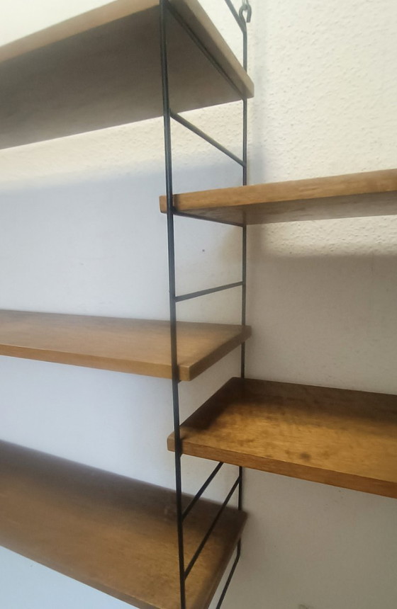 Large 1950s Wall Rack With 8 Shelves – Wall cabinet, Metal, Wood (photo 7 of 8)