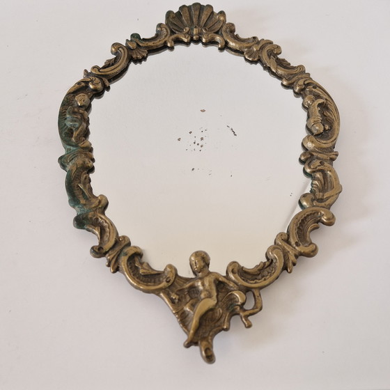 Image 1 of Miroir italien vintage en laiton
