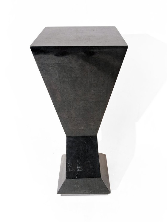 Decoratieve zuil bijzettafel "Zigzag" – Metal, Vintage (photo 8 of 13)