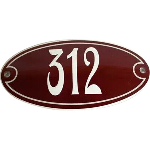 Emailliertes Straßenschild Nummer 312 von TopEmaille