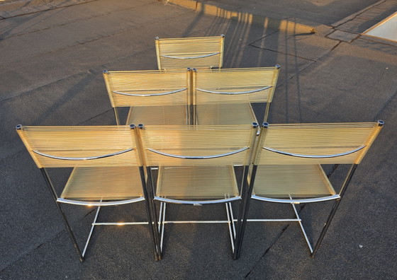 6 sedie modello 101 "Spaghetti" di Belotti per Alias, anni '80 – Sedie da pranzo, Metal, Plastic (photo 2 of 10)