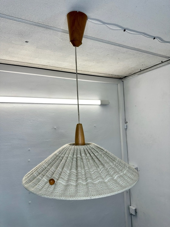 Mid Century Pendant Lamp Temde Teak Danish Design Vintage, Ceiling lights, Wood, Brown (photo 12 of 15)
