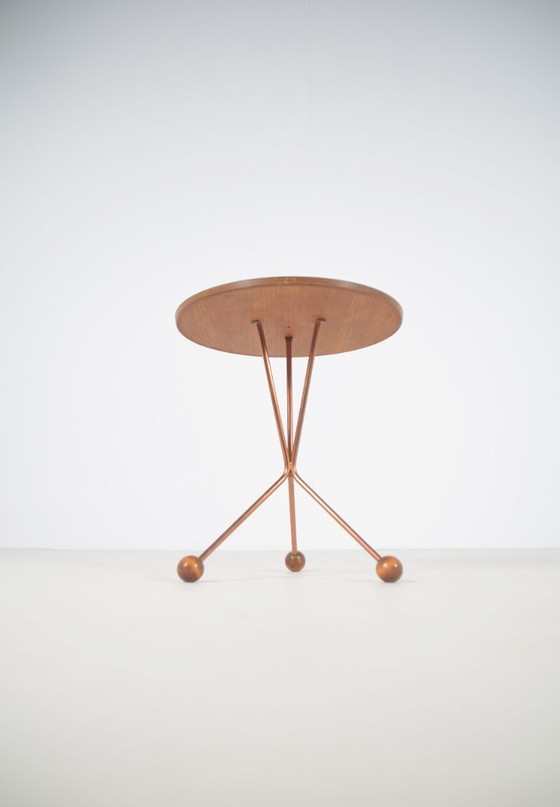 Zweedse Bijzettafel Model 99 Door Albert Larsson Voor Alberts Tibro, Jaren '50 – Wood, Copper (photo 3 of 6)