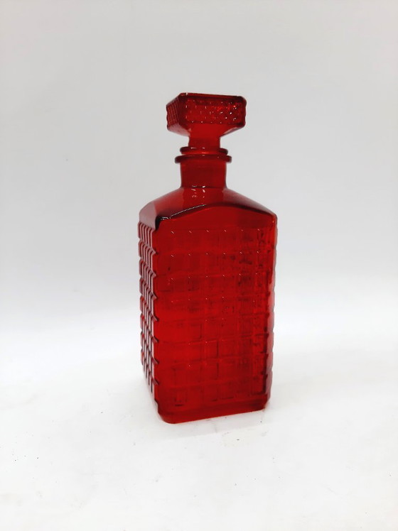 Image 1 of Carafe en verre rouge rubis vintage, carafe