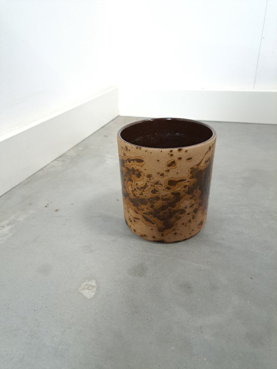 Image 1 of Pot de fleurs en céramique marron Allemagne de l'Ouest