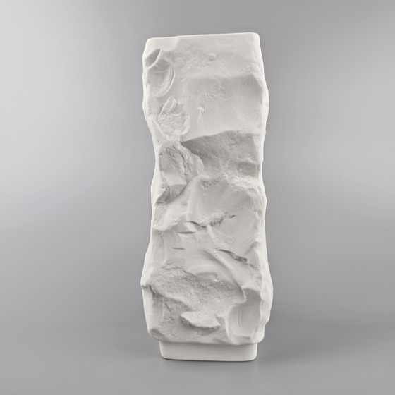 Image 1 of Vintage White Porcelain Vase Made by Seltmann & Weiden. Number 912/3. 1970s, Germany. On Art Vase. Matt White Porcelain.