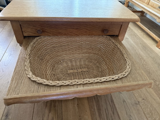 Danish Mid-Century Oak Sewing / Side Table by Henning Kjærnulf (1960s) – Storage cabinet, Wood (photo 4 of 7)