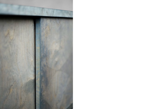 Image 1 of Vintage Mid Century Italiaans Modern Turquoise Streamline Dressoir in Berk, 1960