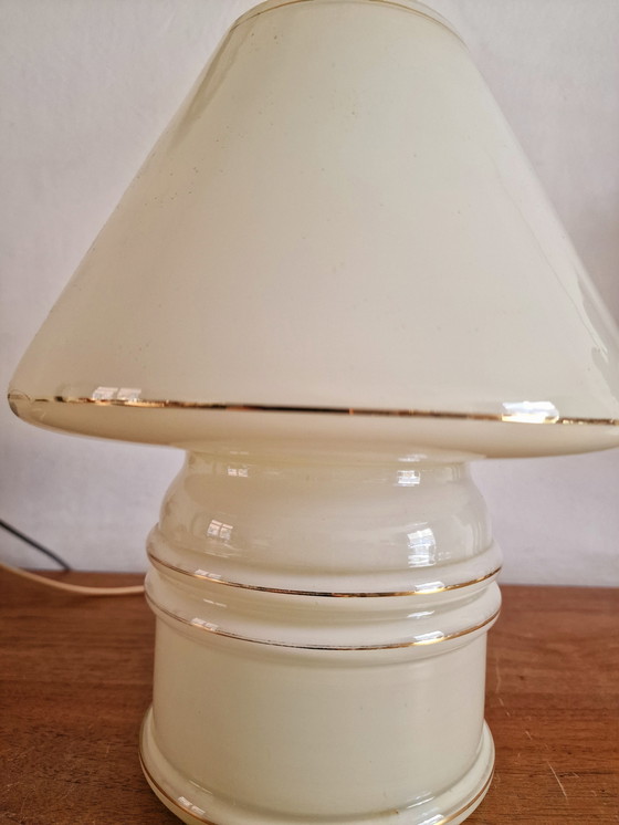 Image 1 of Massive belgië mushroom tafellamp vintage