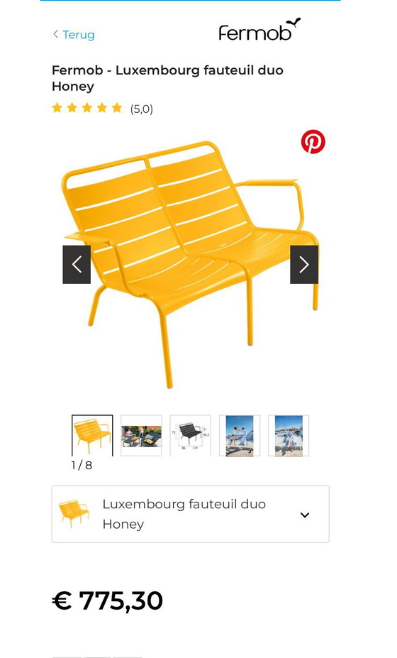 Image 1 of Fermob garden bench