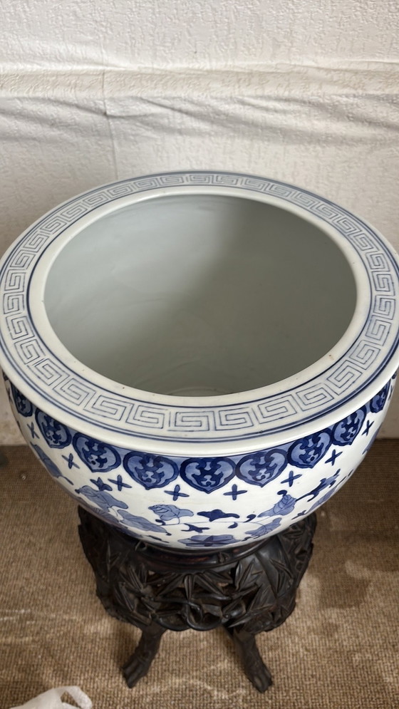 Image 1 of Antique Delft Blue Large Pot