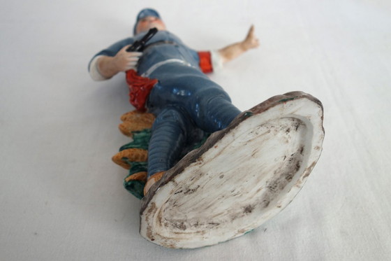 Image 1 of Biscuit Porcelain Red Guard Figurine Statue - Cultural Revolution #5